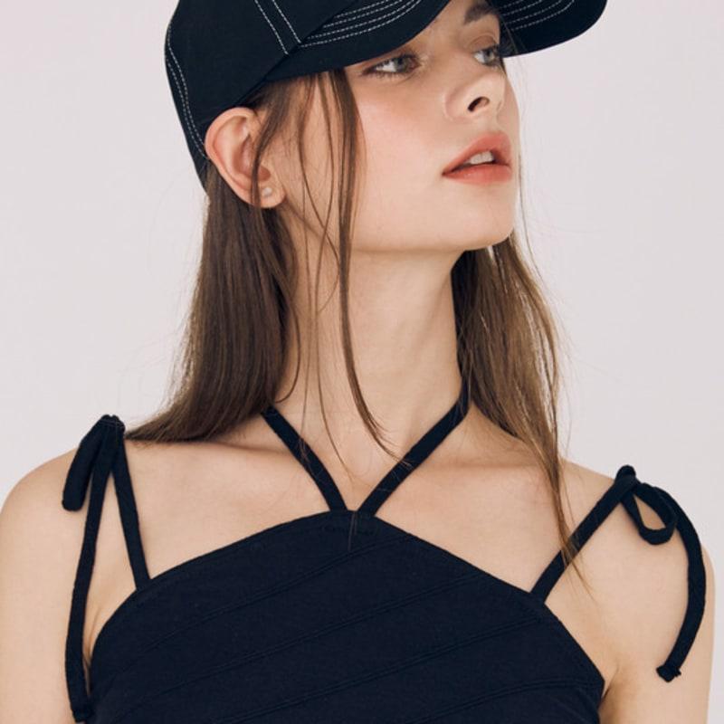 THEFRHT SIGNATURE LOGO STITCH BALL CAP(BLACK)