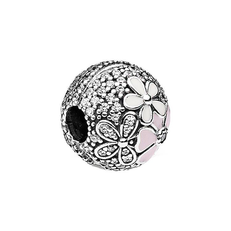 Pandora Poetic Flower Bloom Enamel Charm Women Charm Pink 792084CZ Pink