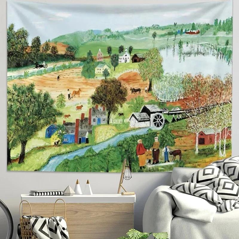 Fresh Pastoral Style Decorative Tapestry Bedroom Living Room Tapestry Home Wall Decoration Tapestry