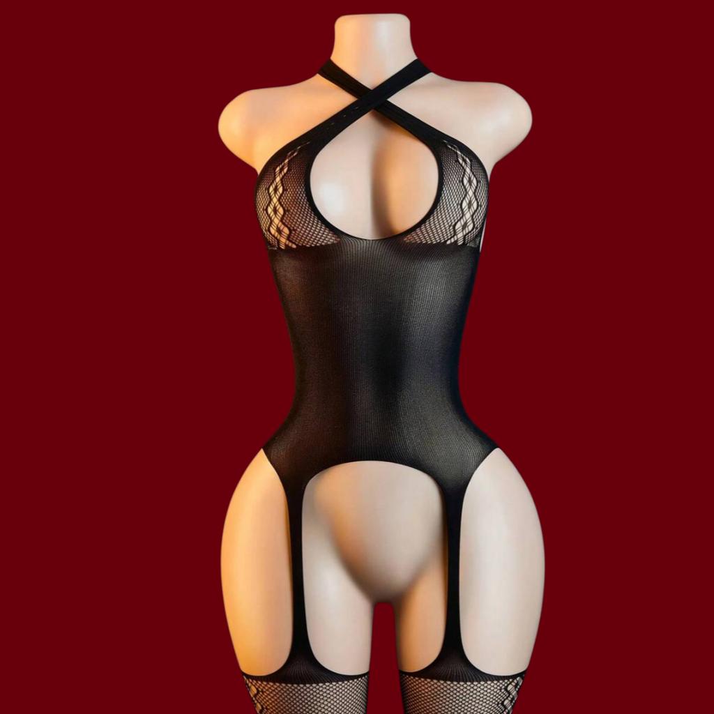 Open Crotch Babydolls Women Sexy Adult Fishnet Mesh Body Stockings Lingerie Catsuit Transparent Erotic Clothing Bodysuits