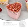 Party Dessert Cup Heart Shaped Air with Lid Pudding Transparent Plastic Cups