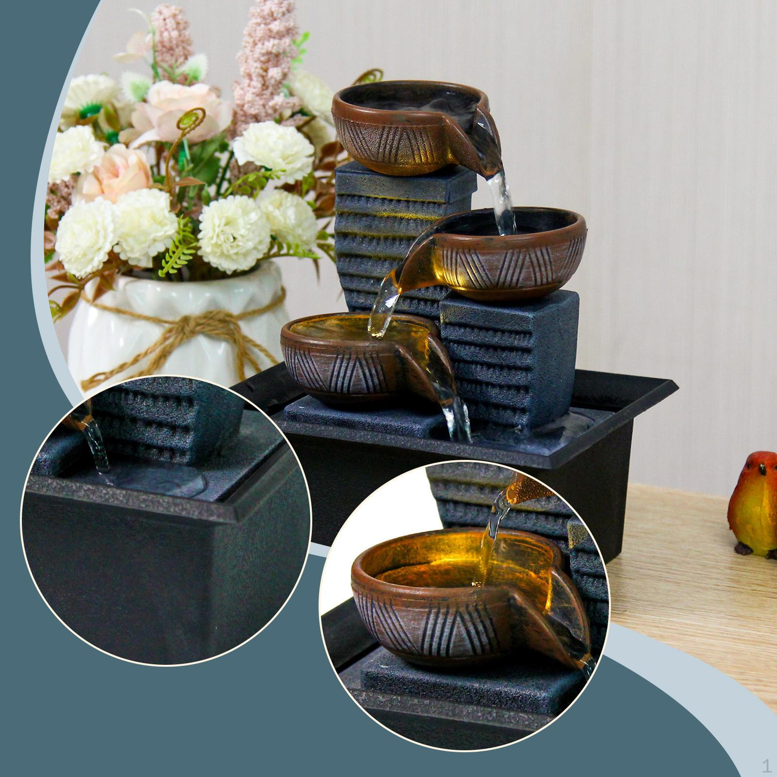 

Tabletop Water ,3 Level Landscape Decoration,Relaxing Gift,Indoor Waterfall ,Waterfall Sounds for