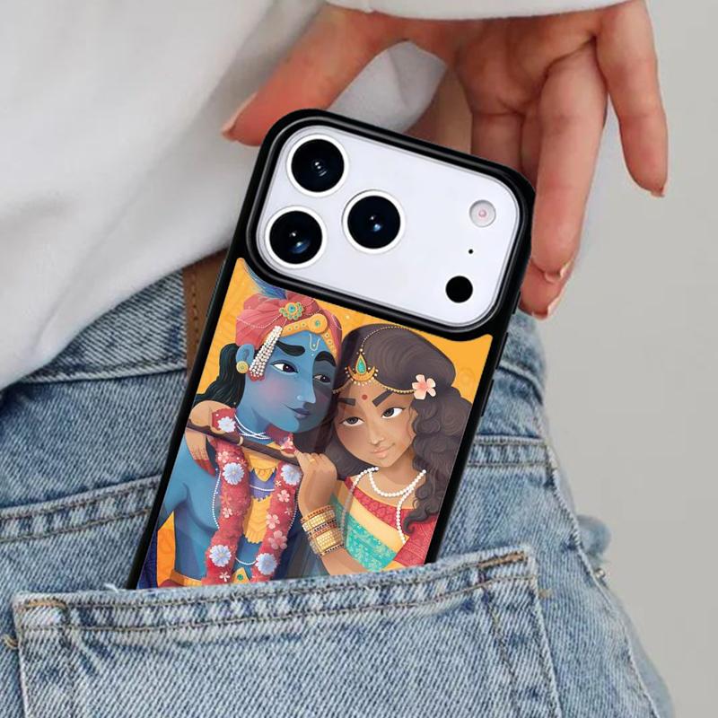 Indian God Lord Krishna Phone Case for iPhone 16e 15 14 13 12 17 Pro Max Plus Air 17pro Cover Coque