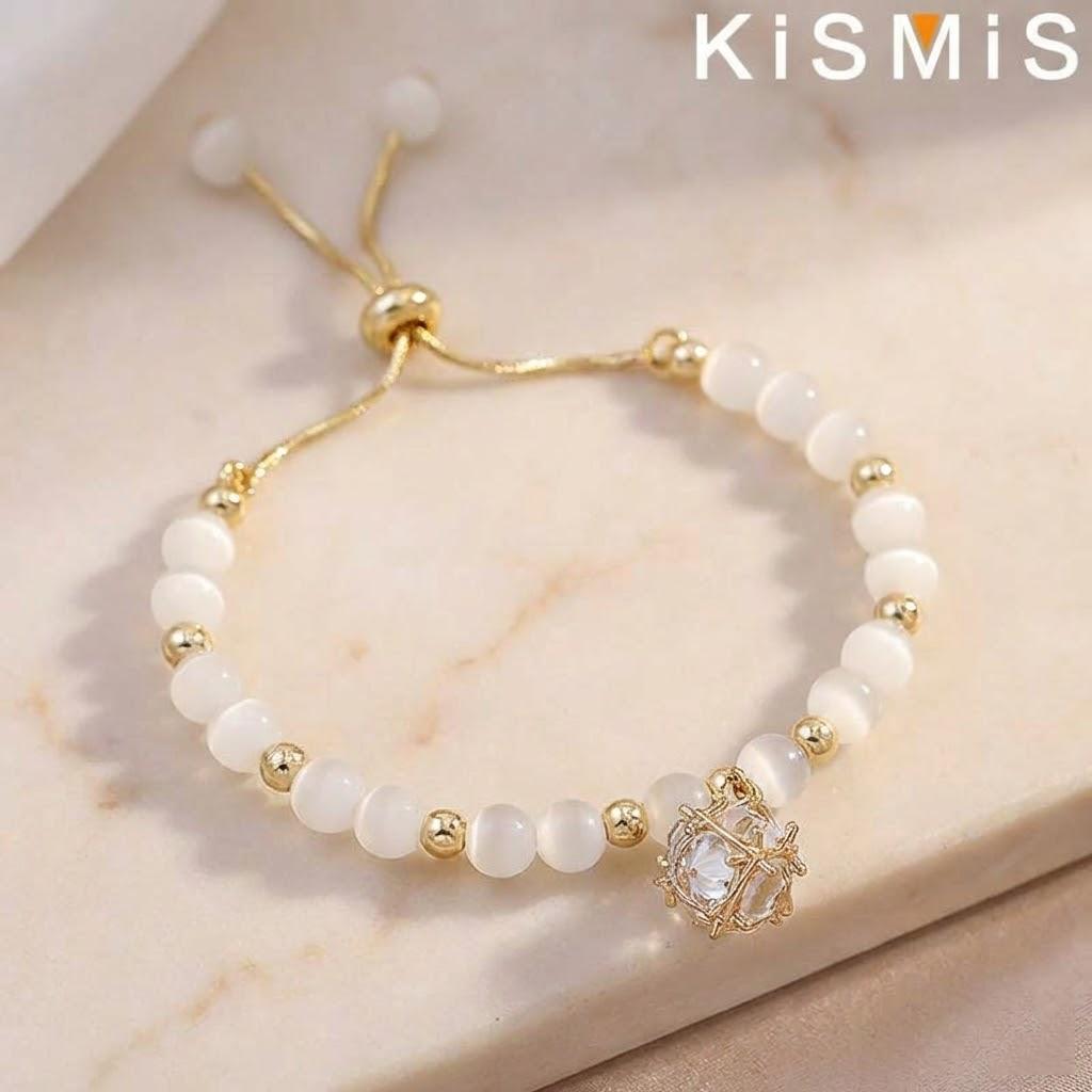 Fashion Opal Pendant Bracelet for Women Crystal Geometric Jewelry Exquisite Adjustable Bracelet Accessories золотой