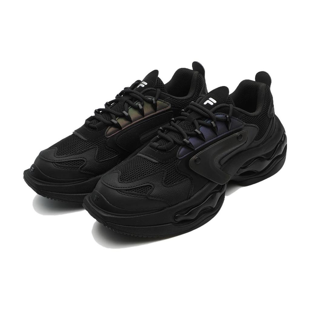 Fila Fusion Fabric Synthetic Leather TPU Comfortable Versatile Non-Slip Low-Top Dad Shoes Men Sneaker Black T12M331105FBK