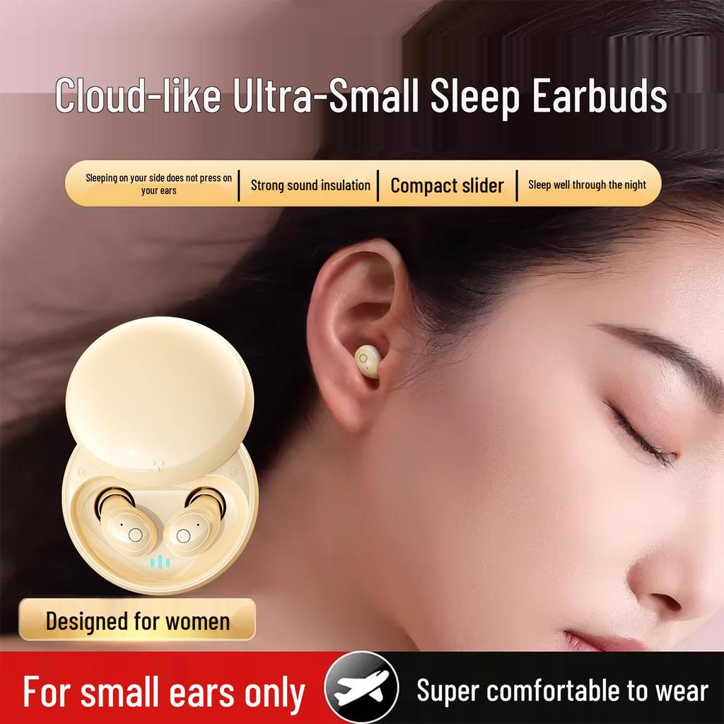 Bluetooth Earbuds T26: Micro-sized, Wireless, Painless, High-Quality Sound, Ideal for Side-Sleepers