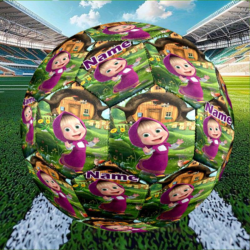 Custom Name Personalized Masha and The Bear-A Print Size 5 Soccer Ball Training & Match Football, for Team, Kicking, Gift for Football Enthusiasts