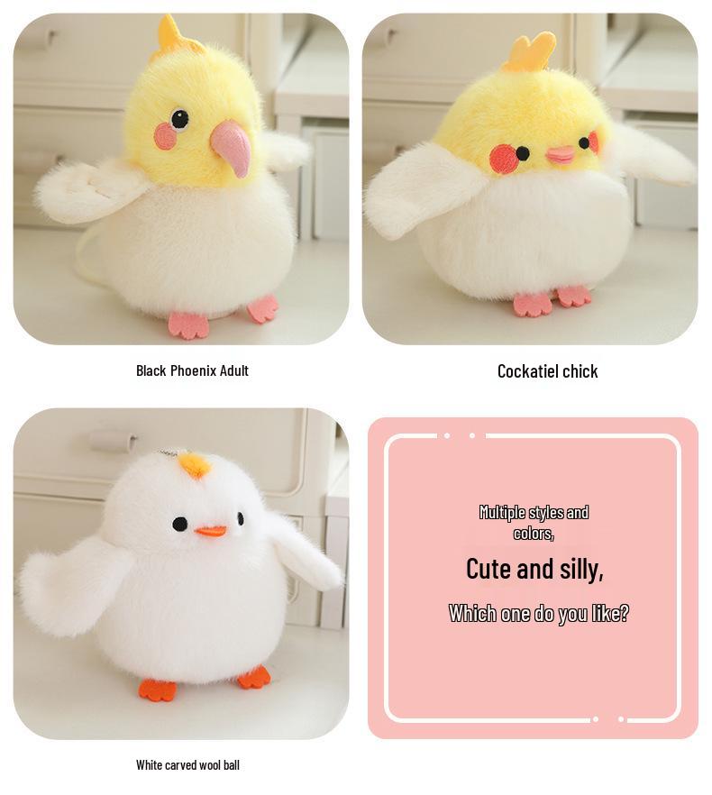 Cute Little Bird Sloth Mouse Plush Toy - Parrot Dinosaur Animal Bag Pendant Doll