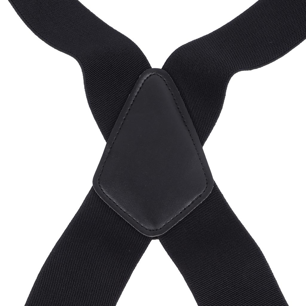 Men Suspenders 2in Wide Simple Black Strong Metal Fashionable Men Dress Suspenders for Business Wedding Party