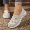 TEMU Übergrößen Freizeit-Loafer: Bequeme atmungsaktive Strick-Mesh-Schlupfschuhe für Mütter