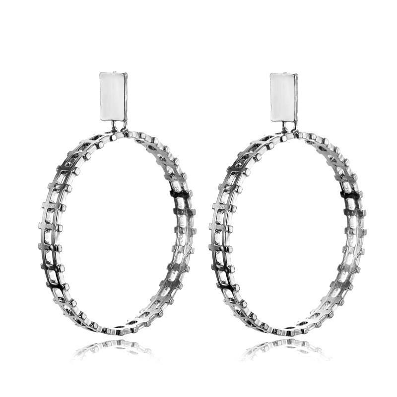 Plated Gold Stylish Geometric Earrings Trendy Street Style Jewelry Musthave