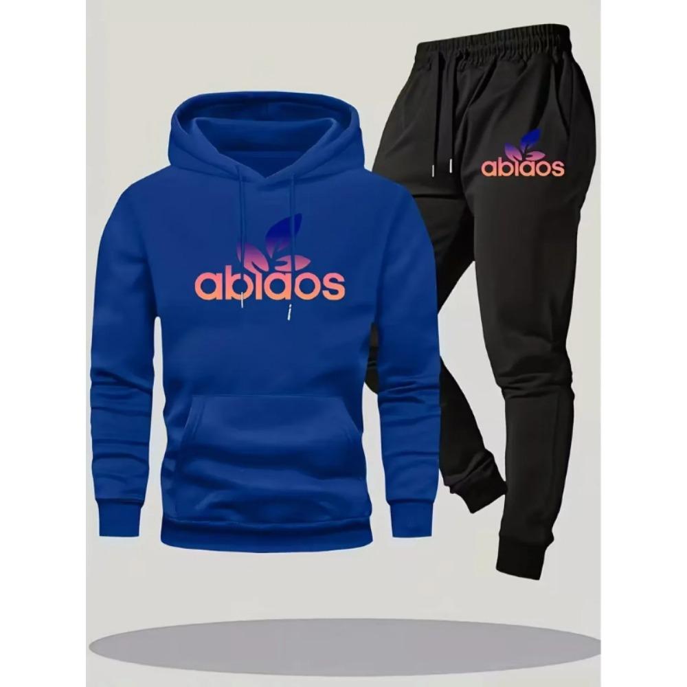 Autumn and Winter Fashion Trendy Brand Men's Hoodie Pants Printed Men's Clothing Sports Set Two Piece Set