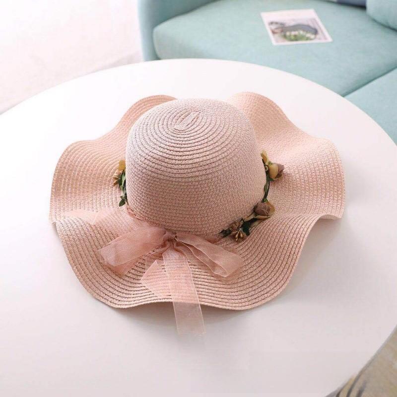 Summer Wide Brim Sun Hat For Women With Breathable Paper Material And Flower Design For Beach And Outdoor Travel