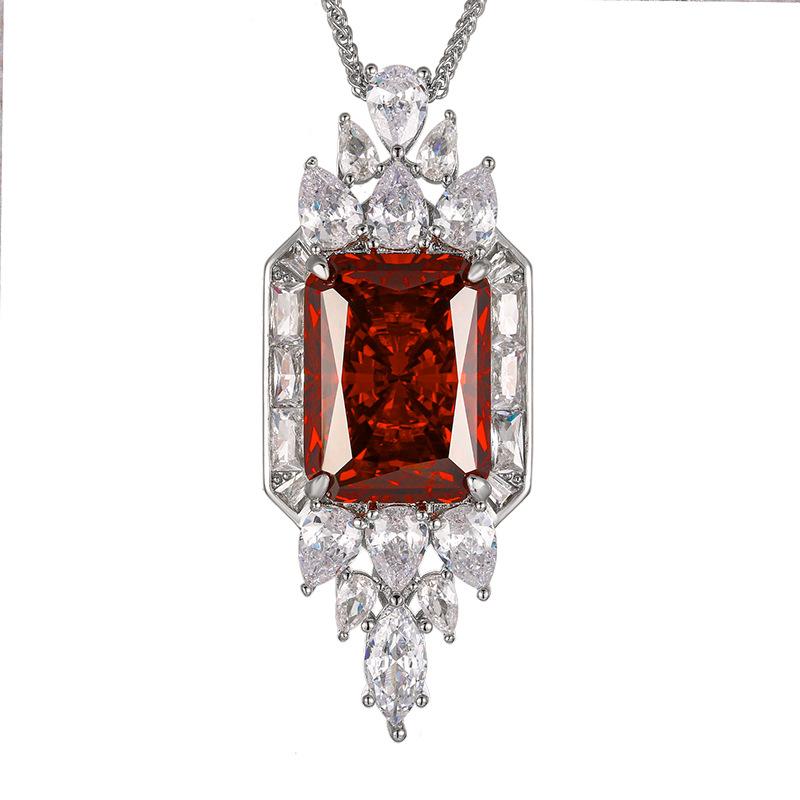 Biżuteria Szlif Redeen Żółty Diament Vintage Premium Naszyjnik z Zawieszką Kamień Główny 15 * 20