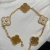 Nuova Versione Bracciale Quadrifoglio Cinque Fiori Agata Rossa Naturale Madreperla Bianca Bracciale da Donna Bracciale Laser