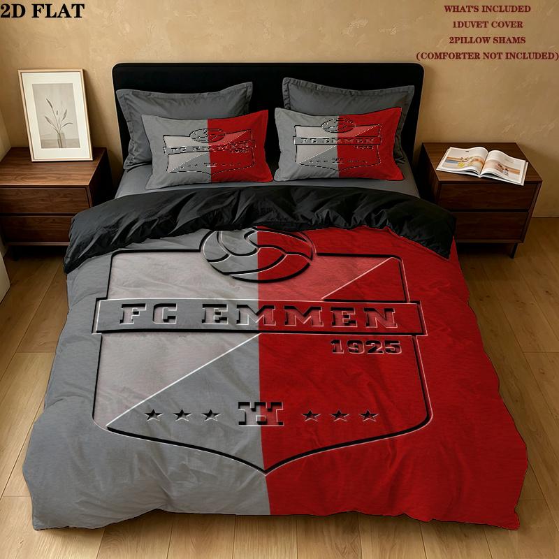 Fc Emmen Bedding Quilt Set Quilt Cover Pillowcase Home Decoration Birthday Gift (1 * duvet cover + 2 * pillowcase, without core)