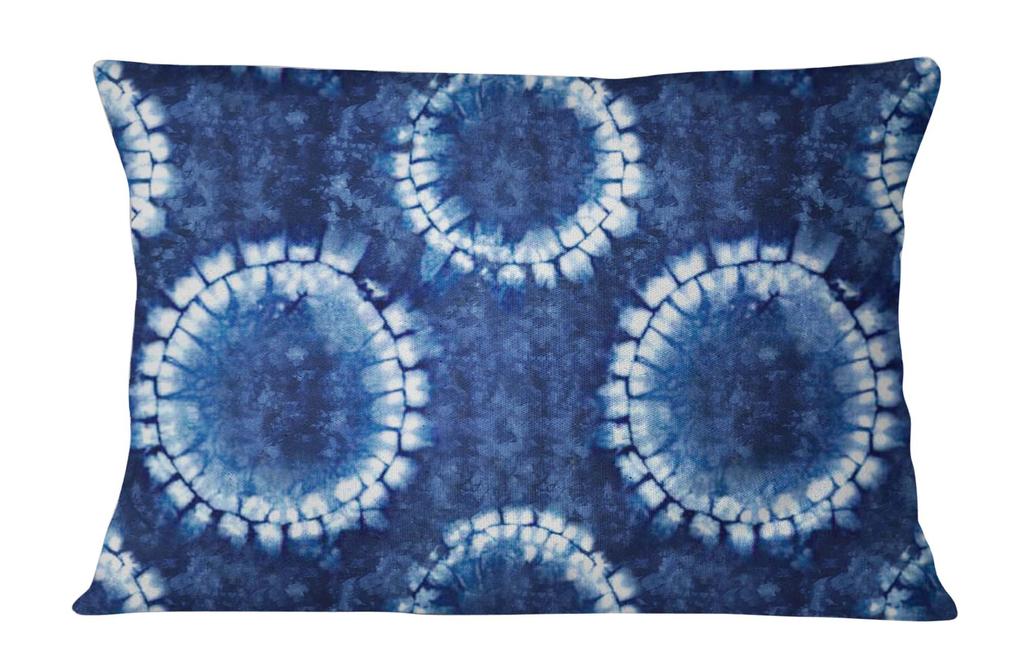 S4Sassy Shibori Print Cotton Poplin Indigo Blue 2 Pcs Decorative Rectangle Pillow Sham-20 X 28