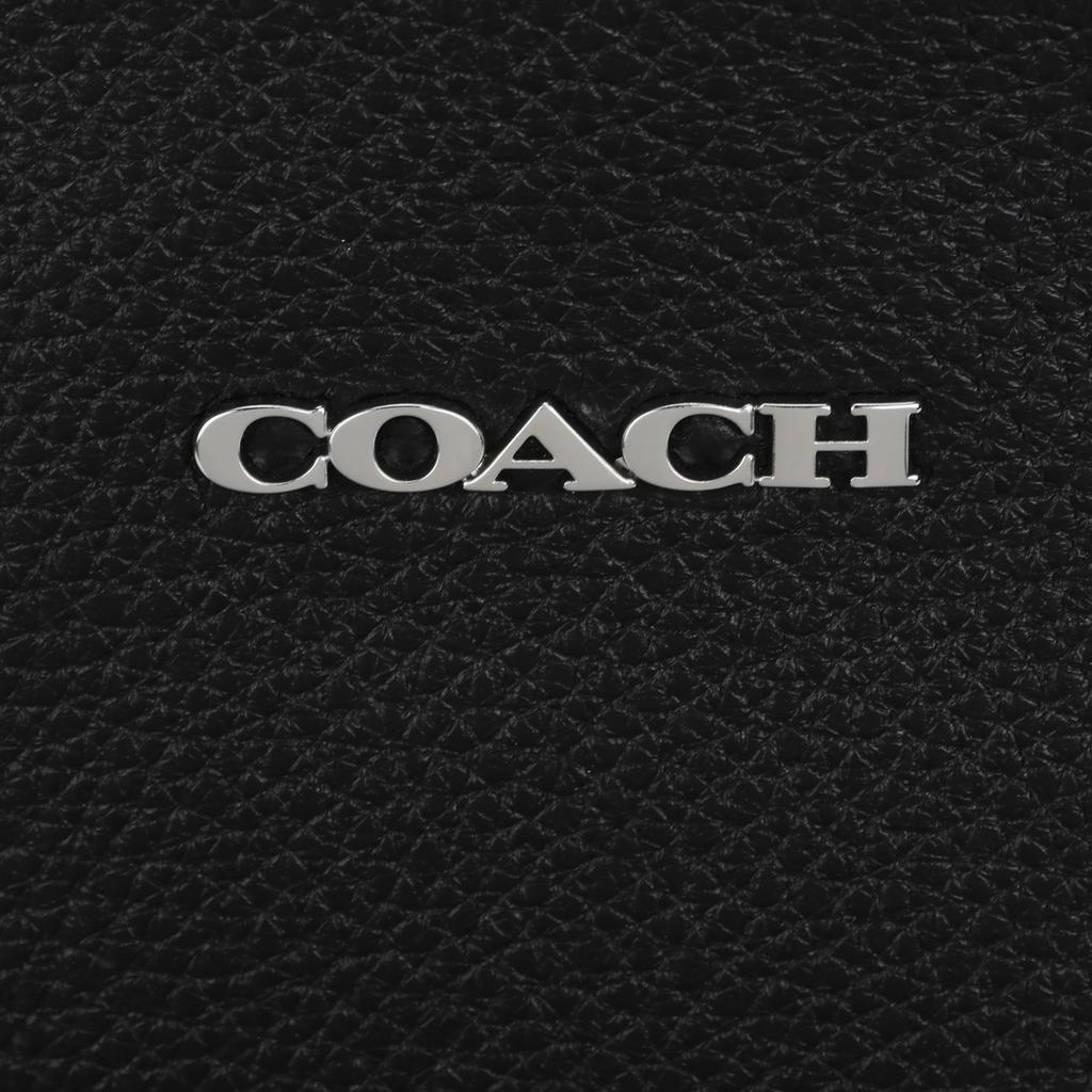 Coach Ethan 32 Letter Logo Silver Hardware Refined Pebble Leather Backpack Large Men backpack Black CZ391-SVBK