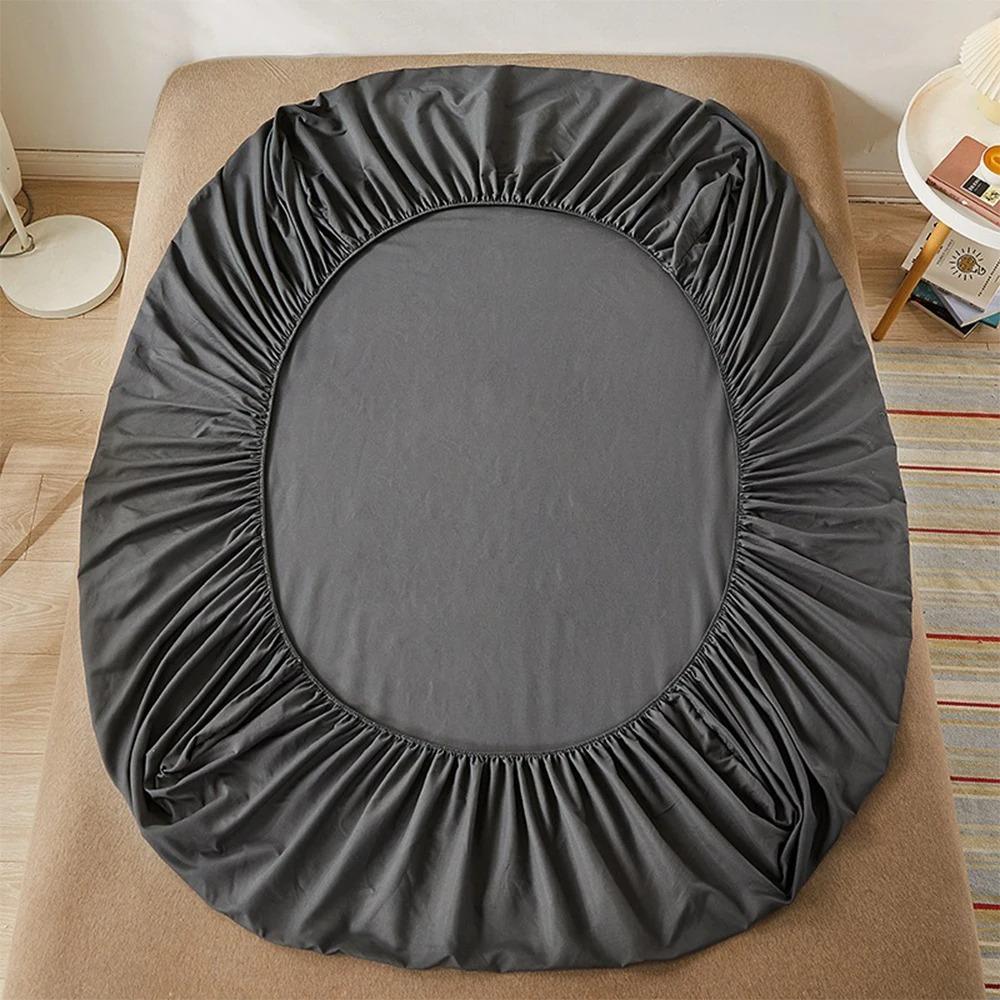 Spannbettlaken mit Gummizug Unifarben Anti-Rutsch Verstellbare Matratzenauflage für Einzel-, Doppel-, King-Size-, Queen-Size-Betten