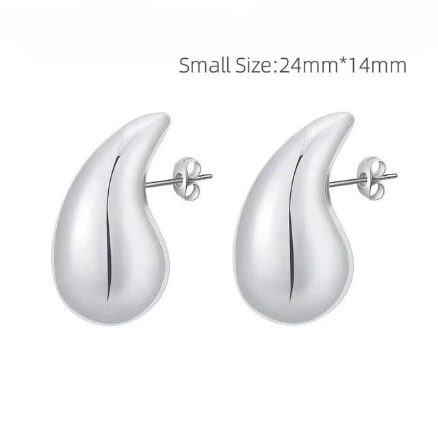 ANENJERY распродажа, полые серьги-гвоздики с каплями воды для женщин, шикарные золотистые и посеребренные изысканные массивные серьги, ювелирные изделия