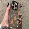 Cute Gingerbread Man Christmas Phone Case For iPhone 17 16 13 12 11 14 15 Pro Max Luxury Electroplate Silver Shockproof Cover