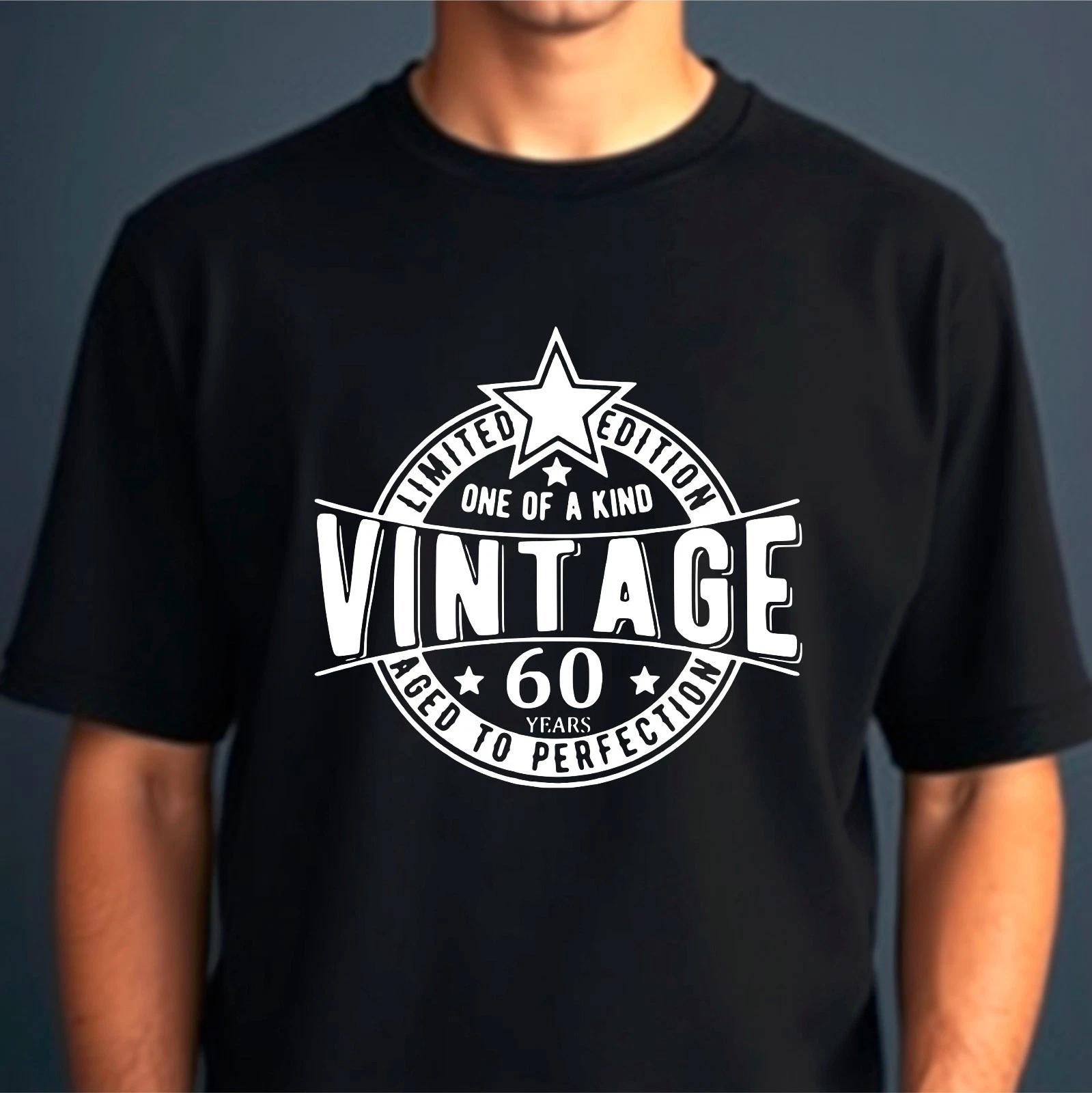 

Vintage 60 Years Graphic T-Shirt, Limited Edition Aged To Perfection Gift Tee S