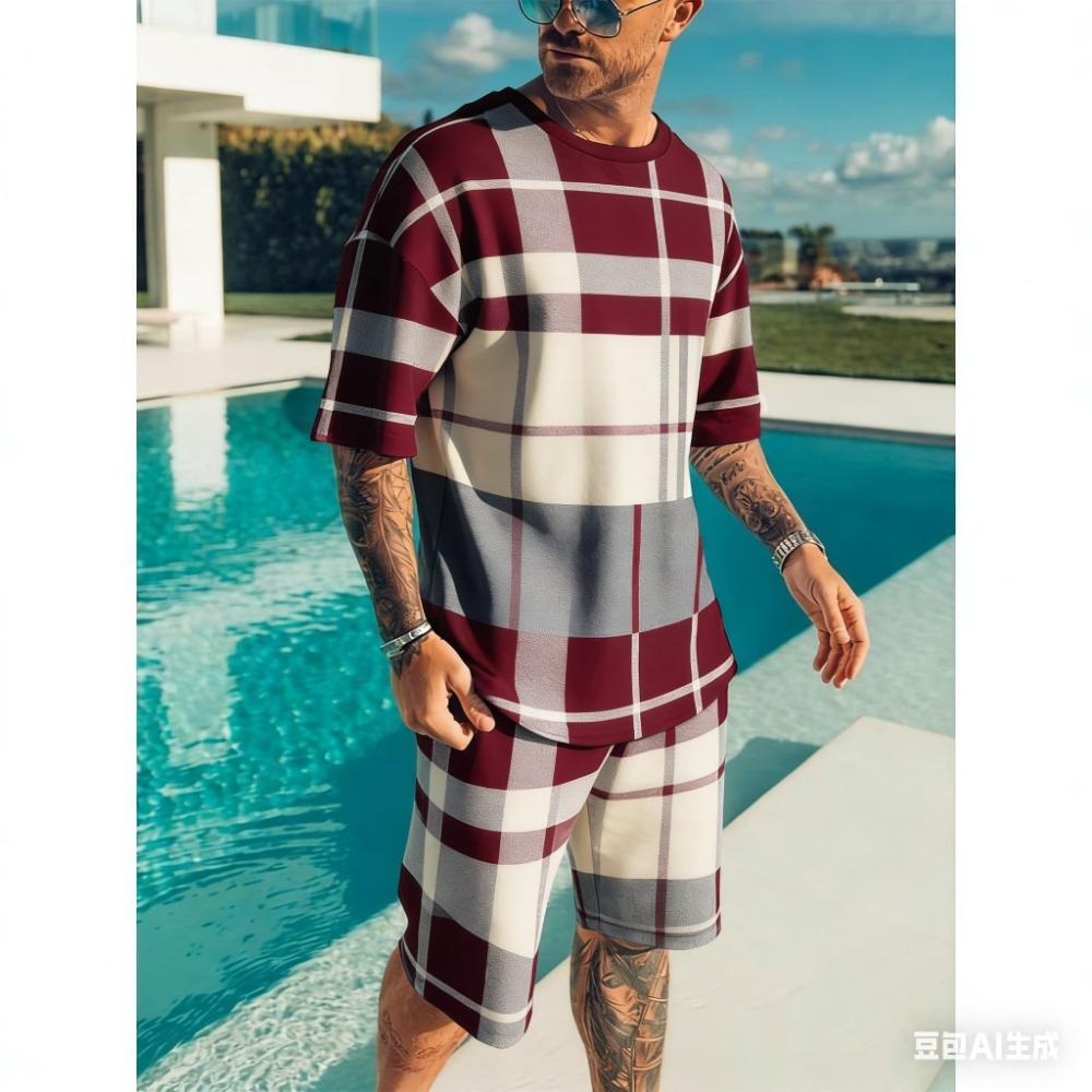 Men's 3D Printed T-Shirt and Shorts Set