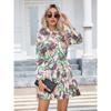 Women's Autumn/winter Printed Button-up Long-sleeved Dress