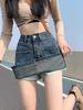 Retro Spicy Girl Plus Size Summer Denim Mini Skirt - Hip-Hugging, Slimming A-Line for Chubby Girls, Anti-Exposure Design