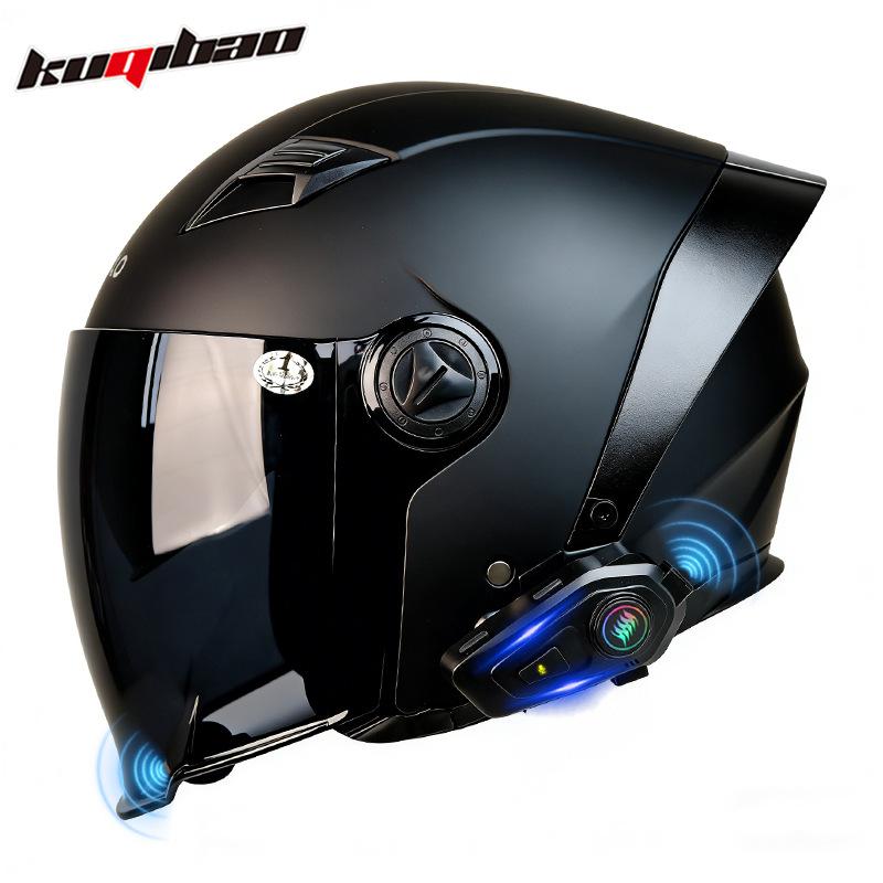 Cooles Bluetooth-Halbhelm-Fahrradhelm: Leicht, Doppelvisier, Lange Akkulaufzeit, 3C-zertifiziert, Komfortpassform, Überragende Klangqualität