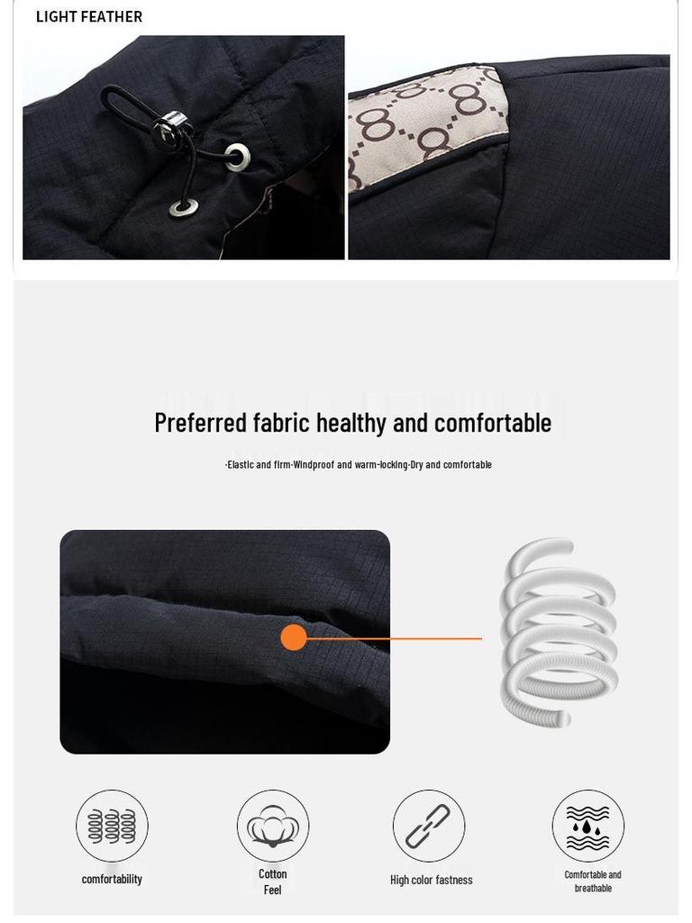 Men's 2025 Winter Thickened Hooded Down Jacket, Mid-Length, Fashionable Style for Couples