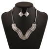 V Shaped Necklace Set With Alloy Electroplated Geometric Design For Men Women