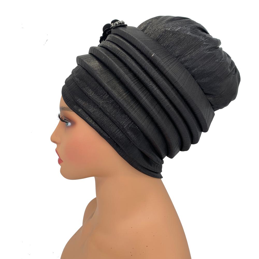 New African Women'S Turban Cap Nigeria Auto Gele Headtie Already Made Wedding Geles Female Head Wraps With Diamond Flower