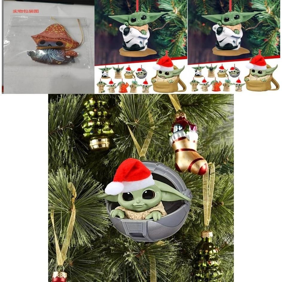 Affascinante Ornamenti di Natale Acrilico Baby Yoda Babbo Natale Per Decorazione Festiva dell'Auto