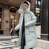 Hooded Collar Parkers Coat Lamb Wool Cotton Zipper Coat Medium Long Winter Season Warm and Fluffy Coat with Cotton Jacket