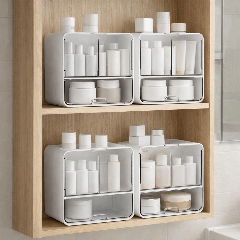Wall-Mounted Cosmetic Storage Box Large Capacity Jewelry Case Mirror Cabinet Storage Box  Bathroom