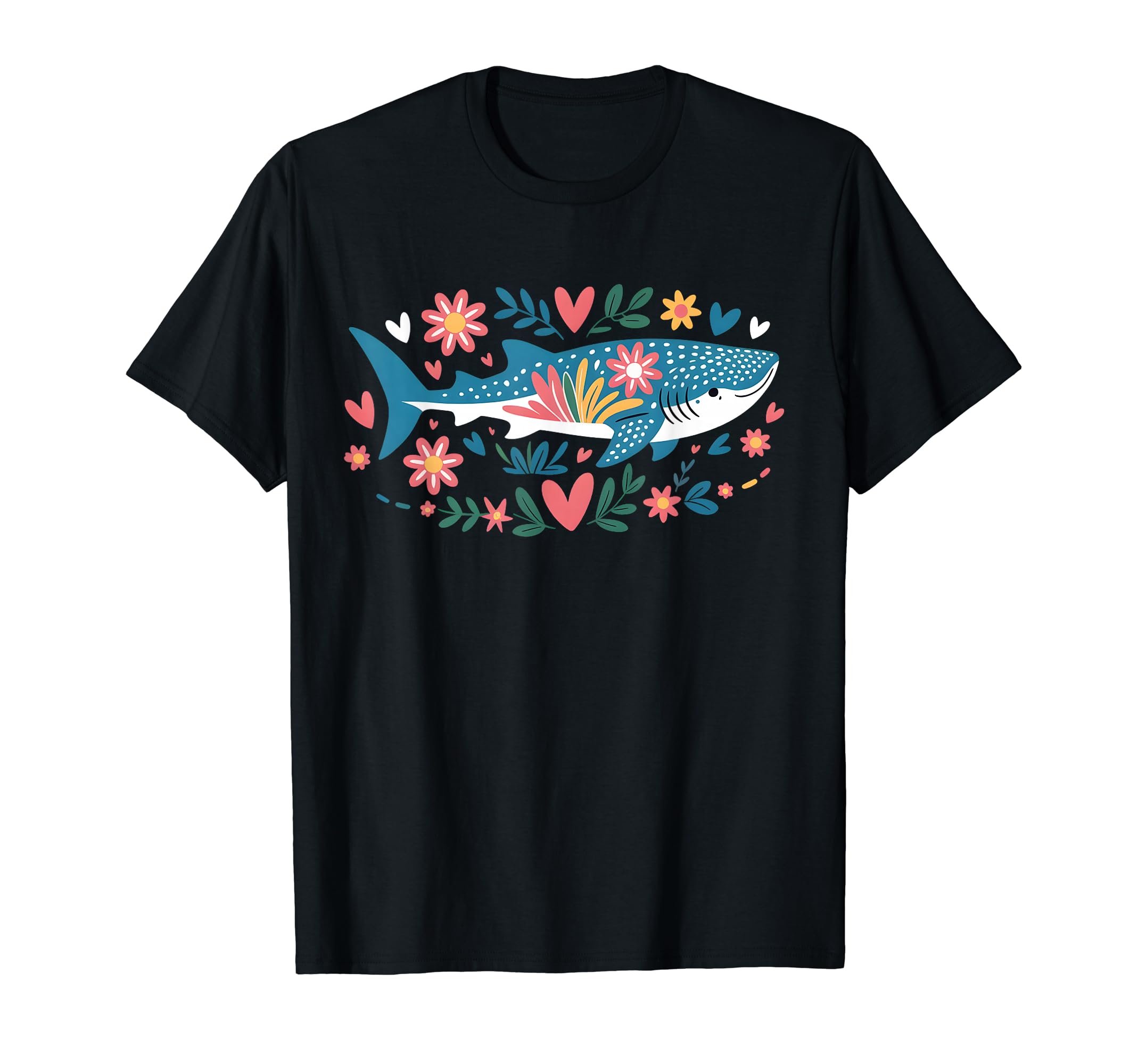 

Cute Whale Shark Ocean Lover Holiday Beach Flower Graphic T-Shirt