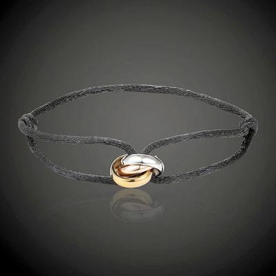 Drie Ringen Liefde Vriendschap Verstelbaar Touw Gevlochten Armband