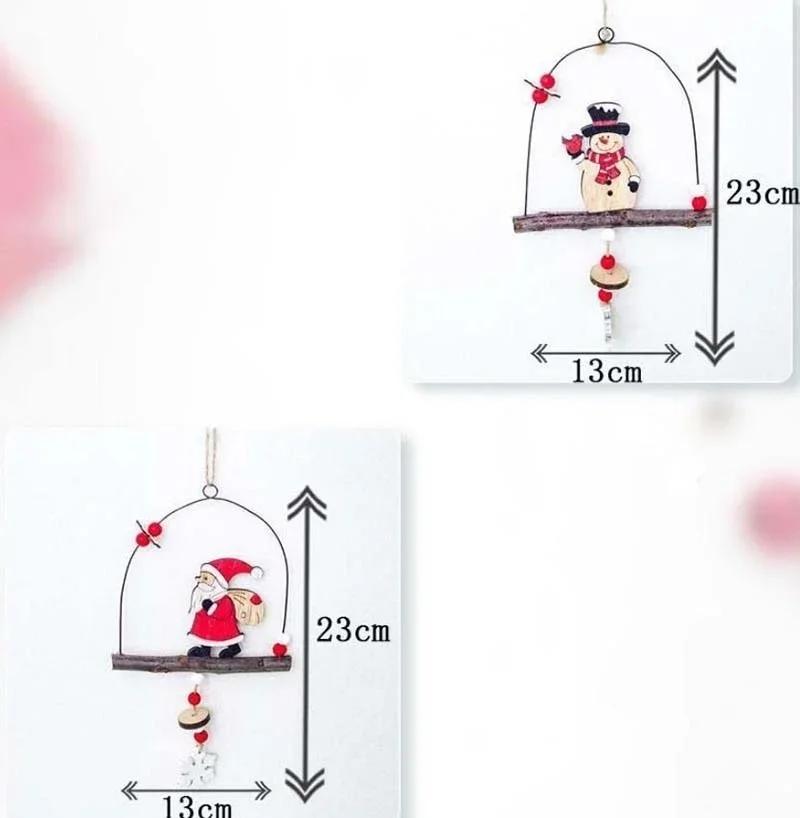 Lanterna Metallica e Legno Stile Serie Natalizia Decorazione da Appendere Albero di Natale in Piedi Babbo Natale Ciondolo per Porta Articoli per Feste