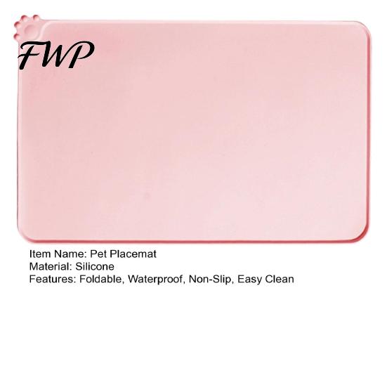 Food Grade Silicone Placemat Pet Feeding Mat, Anti-Slip Dog Cat Bowl Durable Accessory Waterproof Insulation Pad for Puppy Kitten Spill Proof Mat