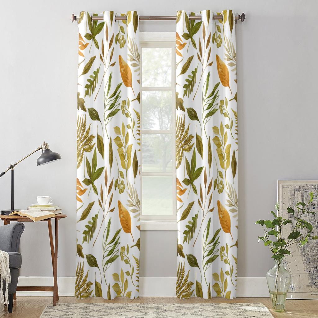 Autumn Maple Texture Luxury Window Curtain for Living Room Bedroom Home Decor Kitchen for Window Drapes