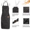 Lightweight Denim Jean Tool Apron With Pockets Waterproof Waxed Canvas Apron For Men And Women Adjustable Work Apron