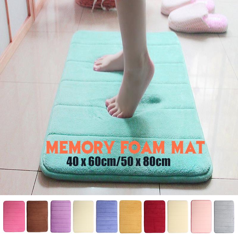 Microfibre Memory Foam Bathroom Shower Bath Mat With Non Slip Back For