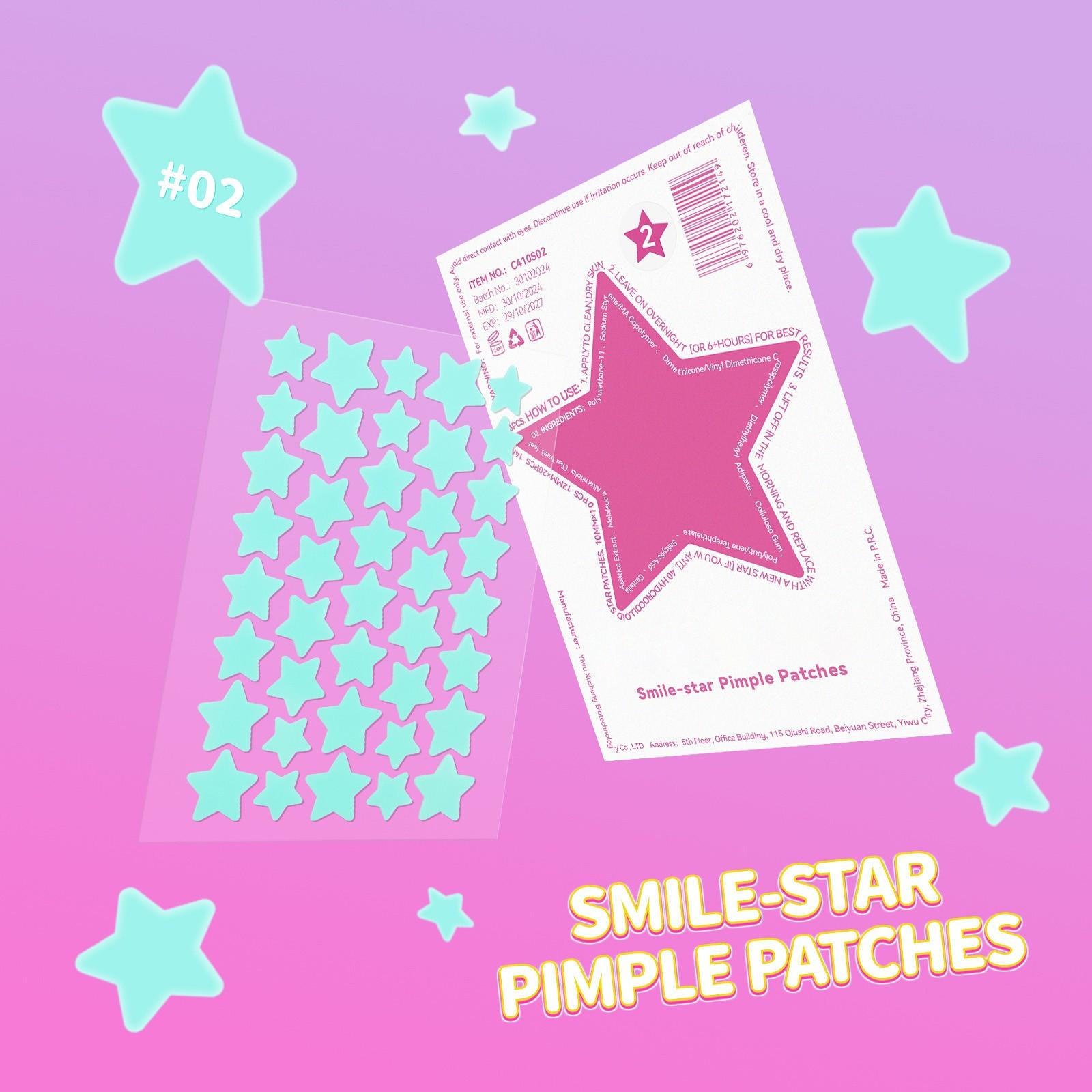 

Гидроколлоидный пластырь Color Star Acne Patch, содержащий 40 штук в пакете, мультяшный пластырь Acne Patch, портативное удаление прыщей One Size синий