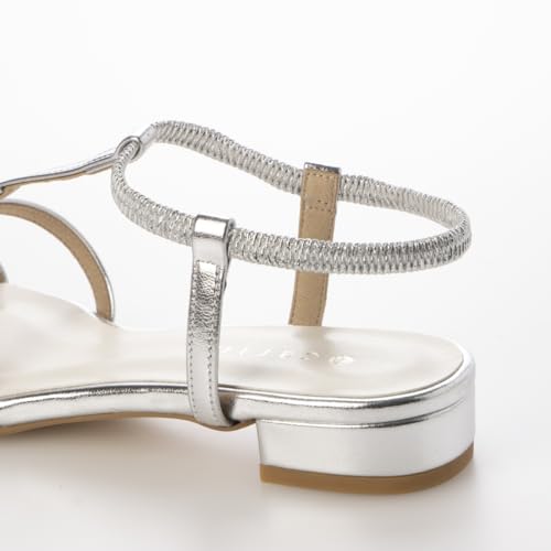 Carino CAUK44082 Women's Silver Sandals, Size 22.5 Cm