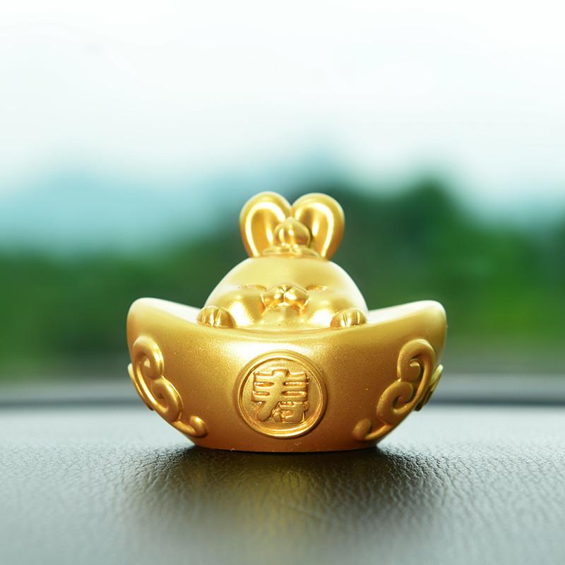 

Five Blessings Auspicious Charm Resin Figurine Home Decor Gift For Celebrations And Weddings Gold B