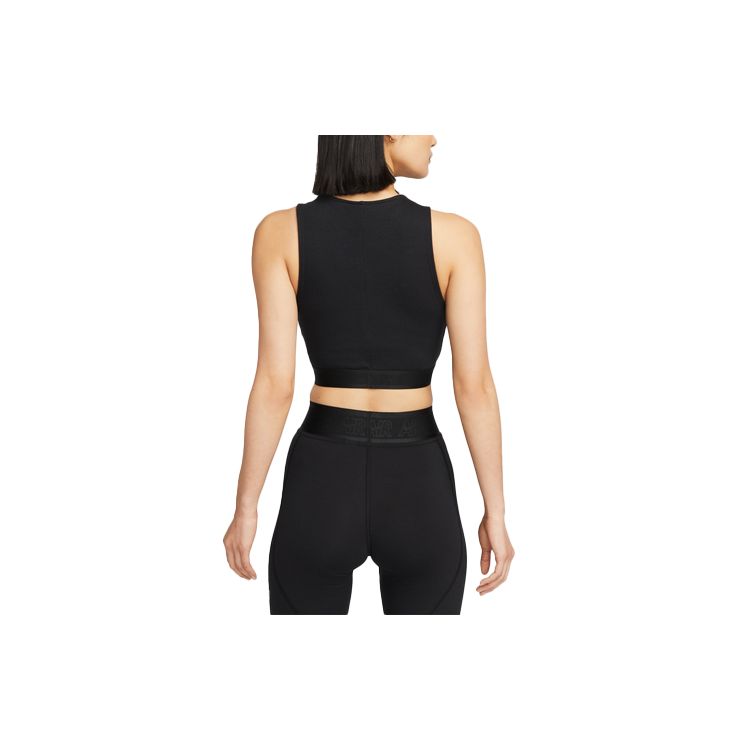 Nike Ribbed Logo Embroidered Sports Bra Women Underwear Black DM6070-010