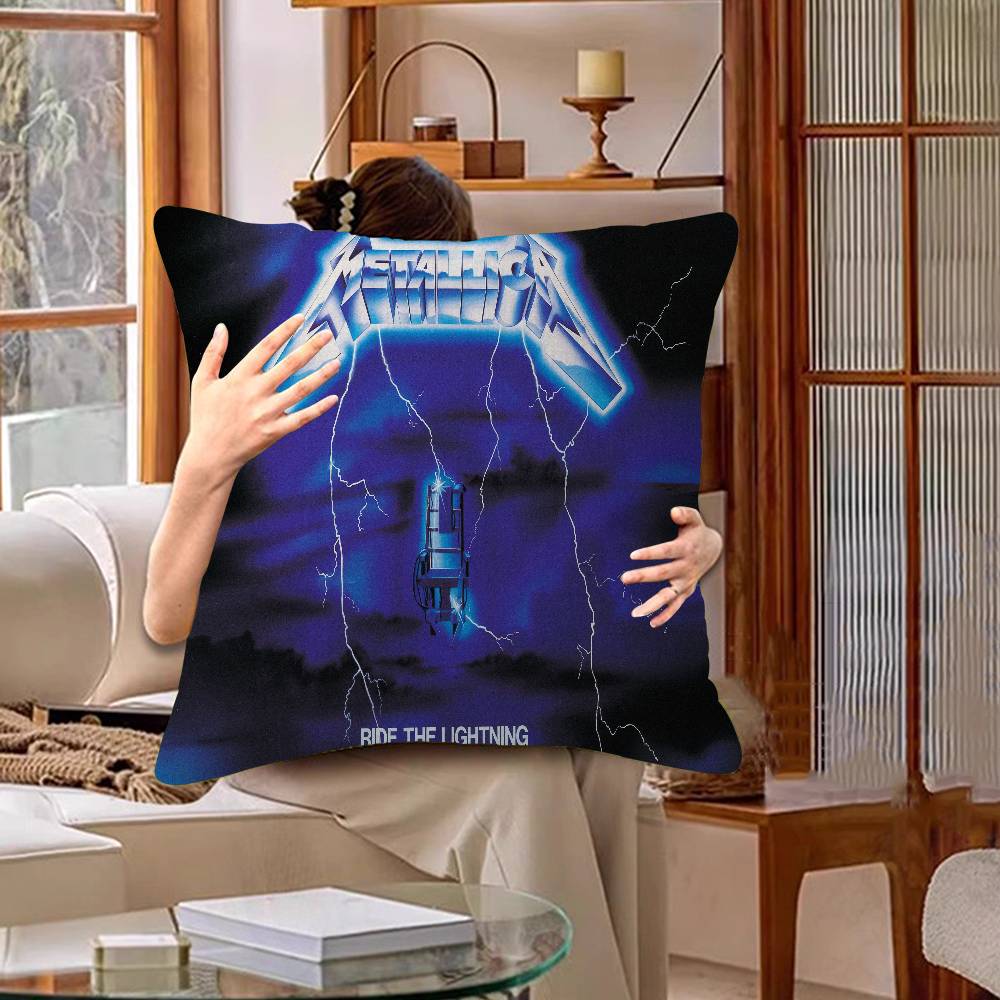 Band M-METALLICA Cool Office Cushion Pillowcase Car Cushion Cover45X45CM Lumbar Pillowcase Sofa Pillowcover