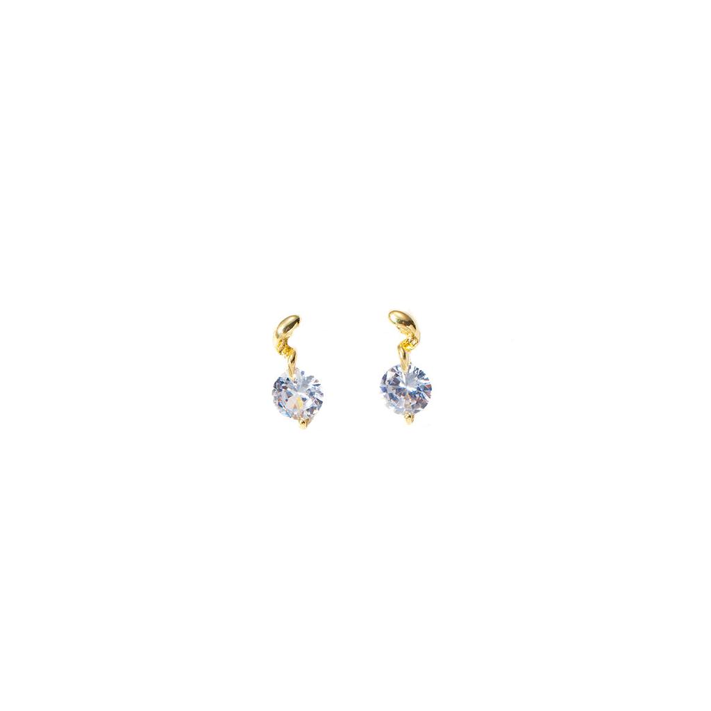 French Gold Super Flash Personalized Diamond Stud Earrings Cold Wind Fashion Light Luxury High-End Earrings Women