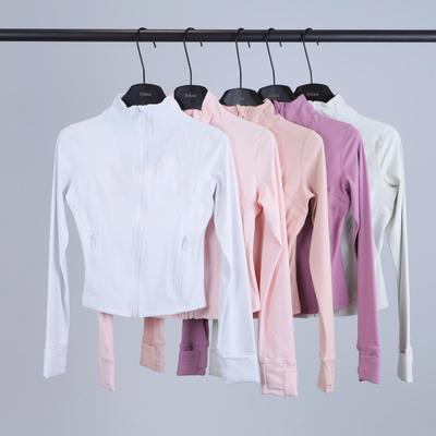 In Stock: Women's Slim-Fit Yoga Jacket with Zipper and Long Sleeves
